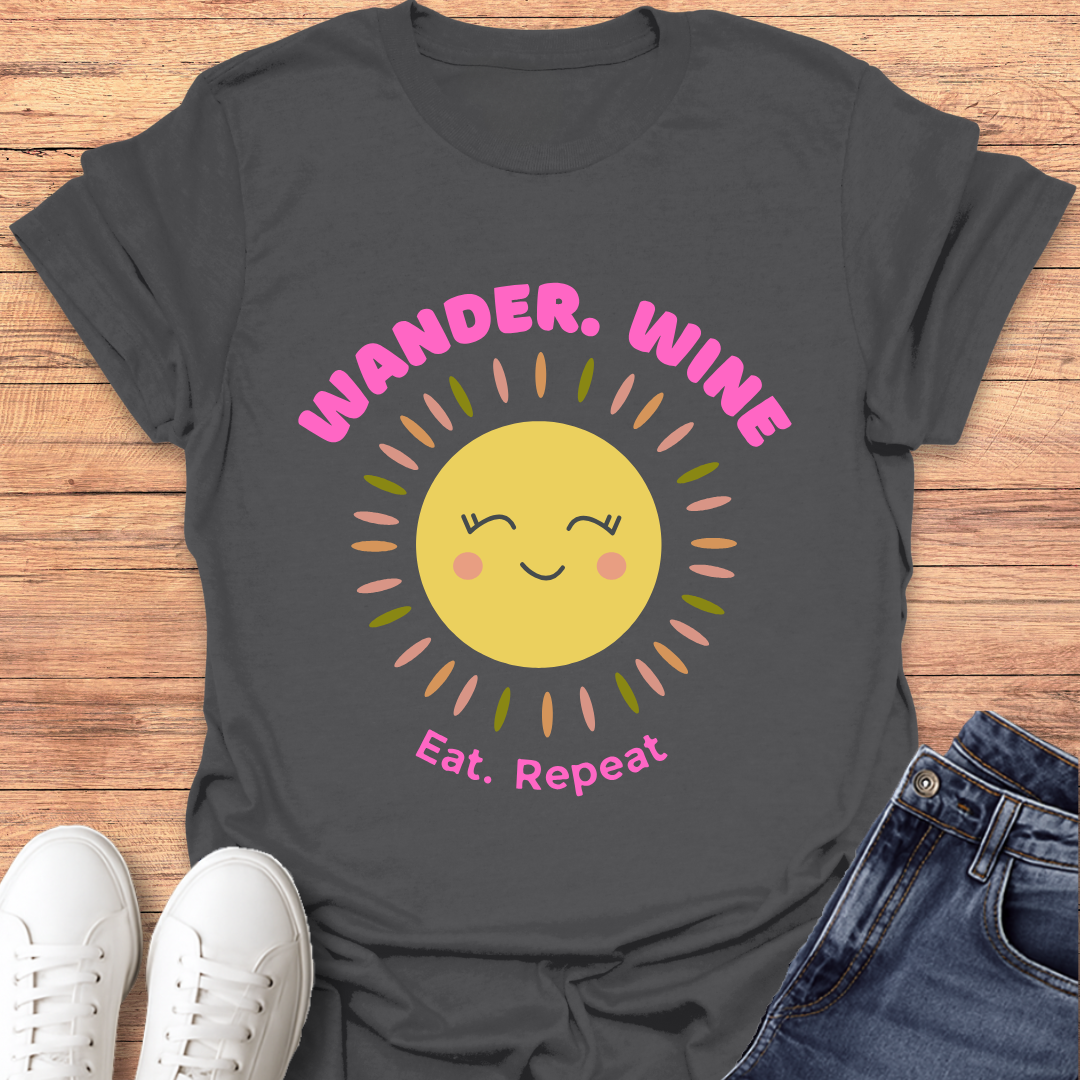 Wander Wine Eat T-shirt
