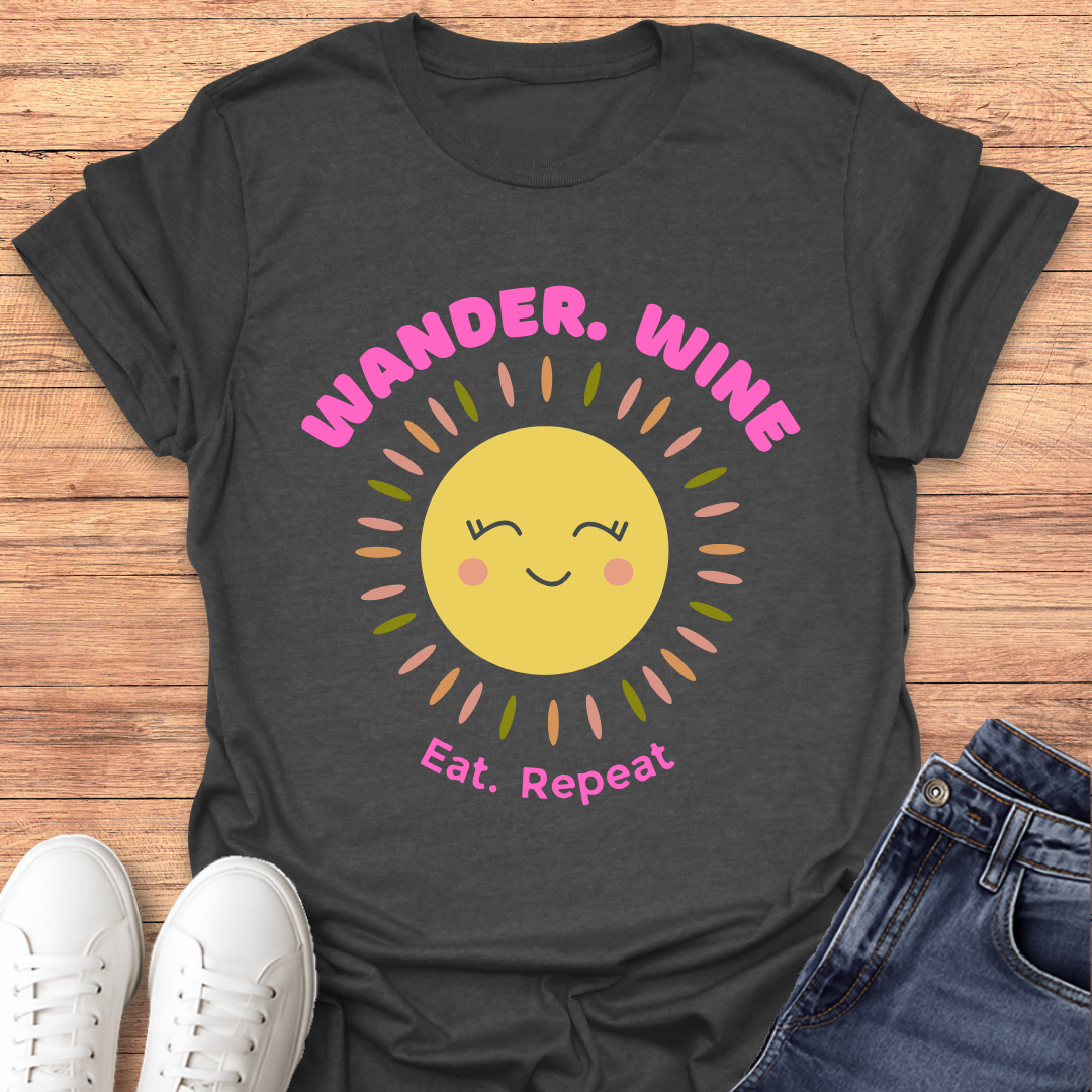 Wander Wine Eat T-shirt