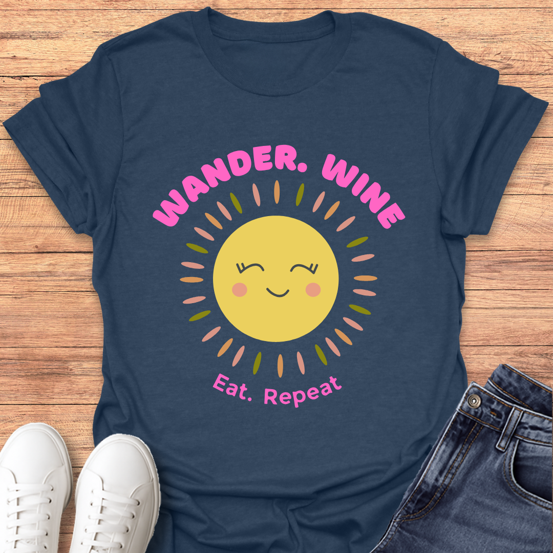 Wander Wine Eat T-shirt