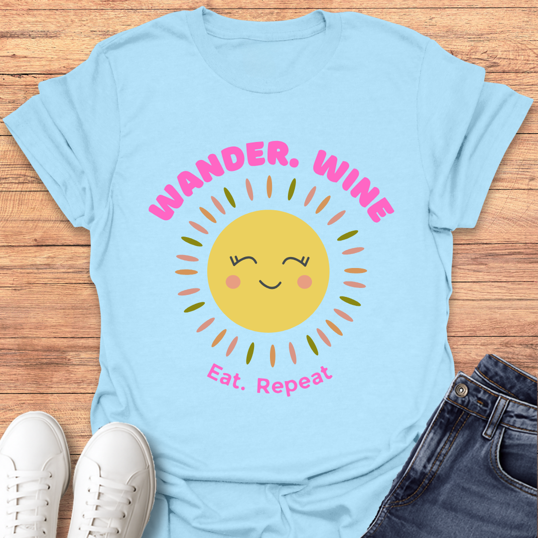 Wander Wine Eat T-shirt