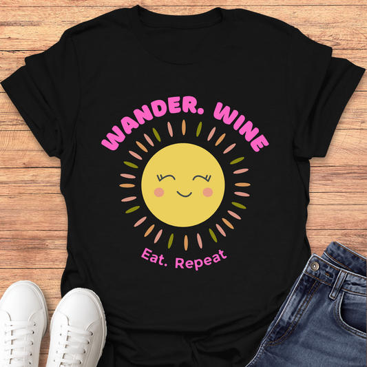 Wander Wine Eat T-shirt