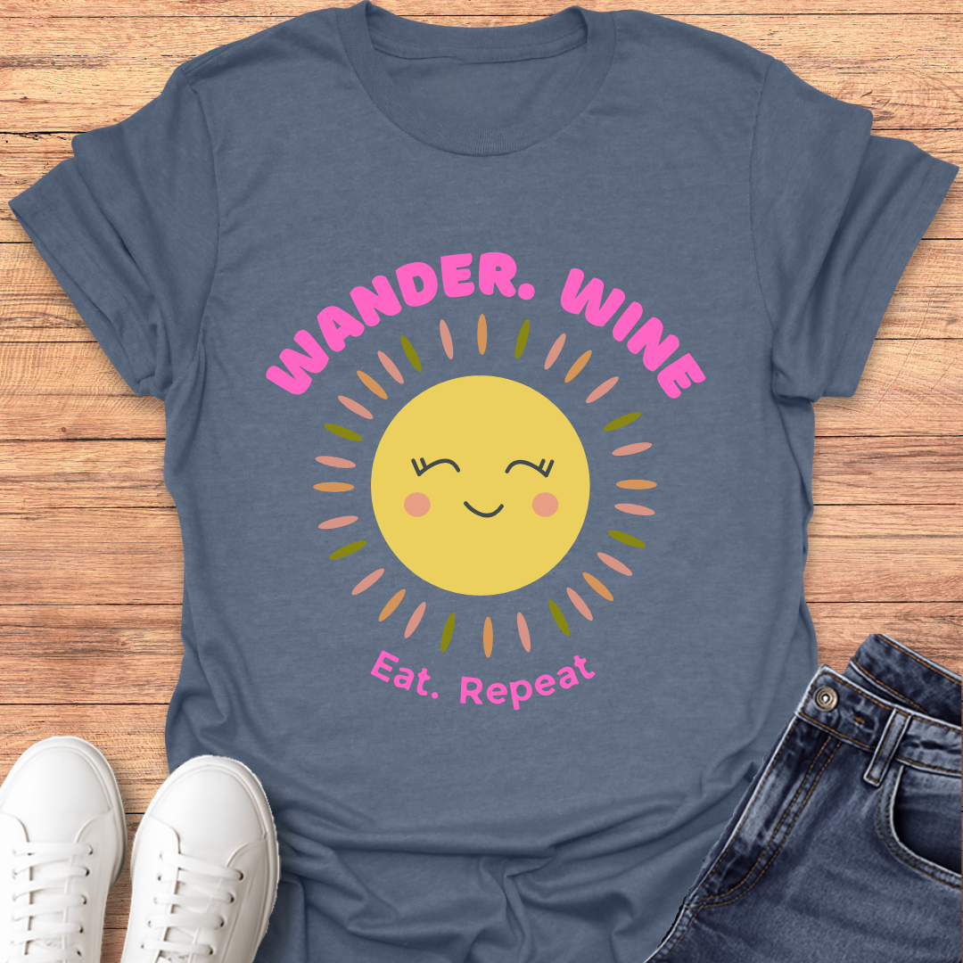 Wander Wine Eat T-shirt