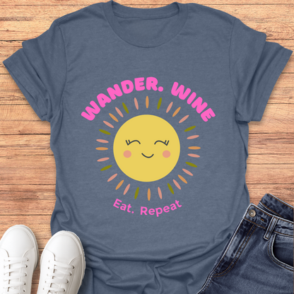 Wander Wine Eat T-shirt