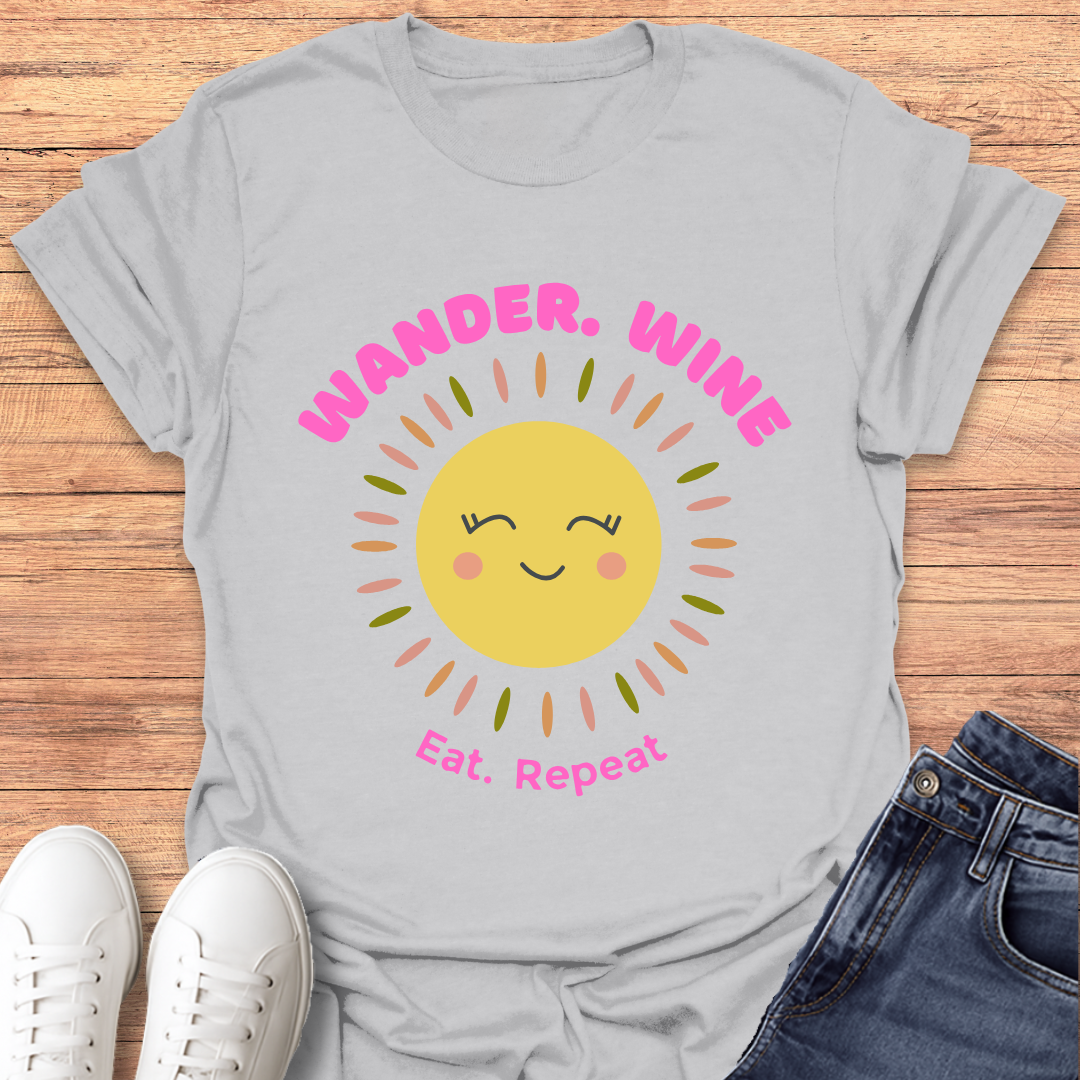 Wander Wine Eat T-shirt