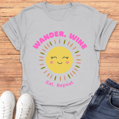 Wander Wine Eat T-shirt