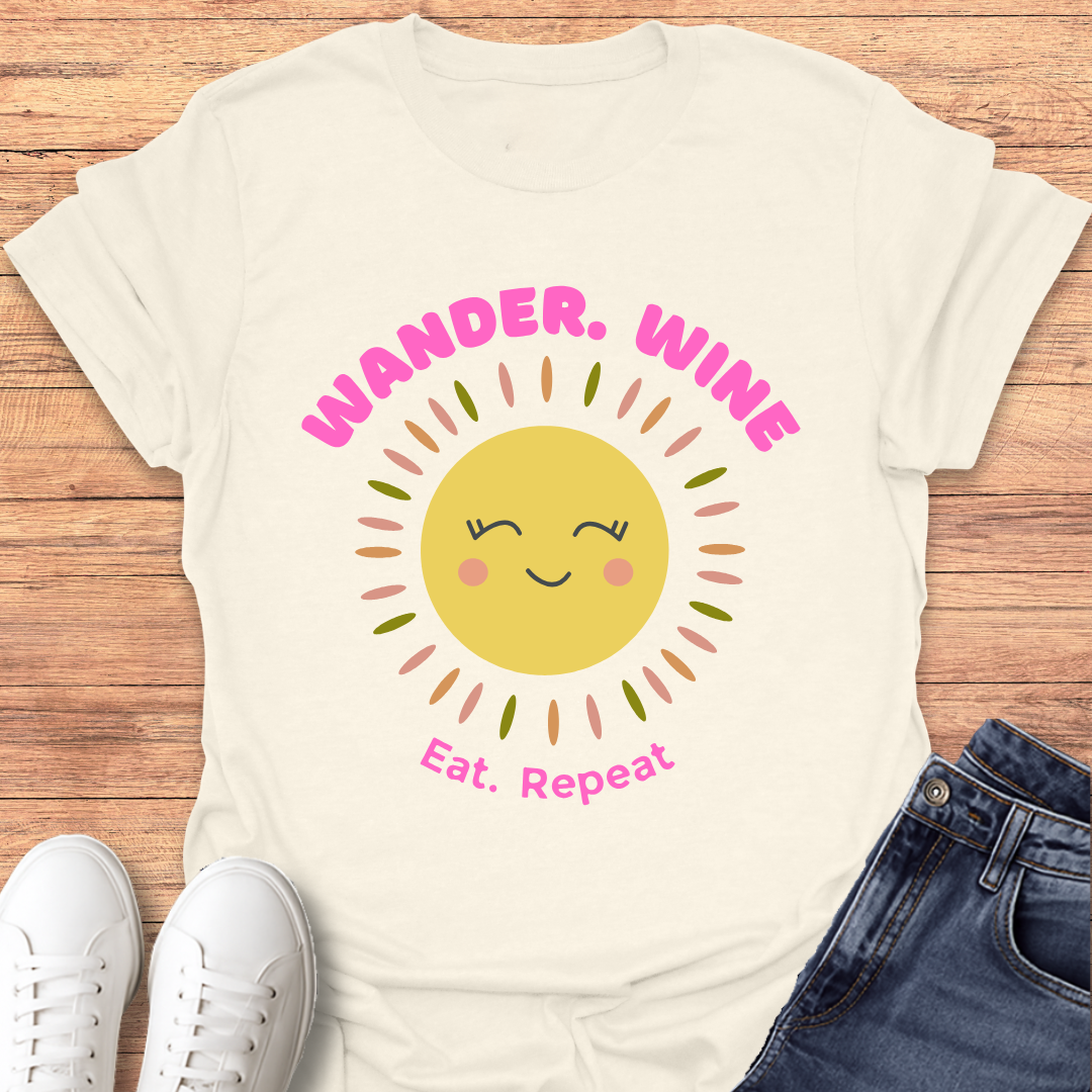 Wander Wine Eat T-shirt