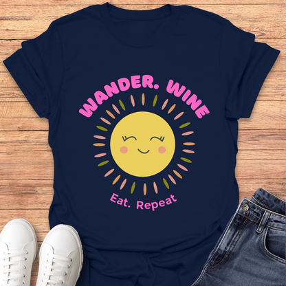 Wander Wine Eat T-shirt