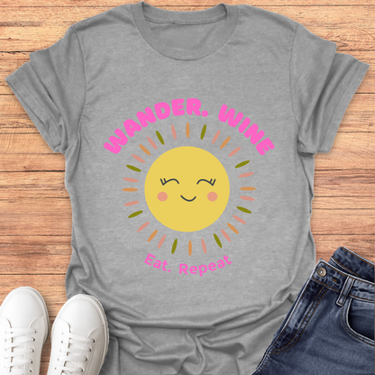 Wander Wine Eat T-shirt